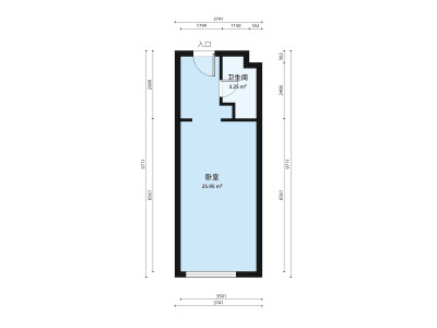 宝能太古城小区1室1厅户型图1