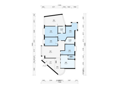 英伦名苑二期小区3室2厅户型图2