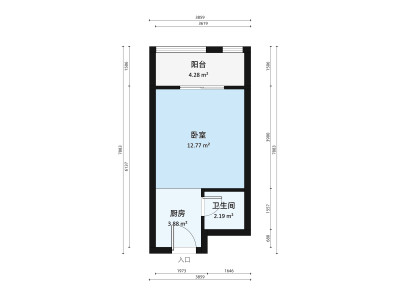 中惠卡丽兰小区1室0厅户型图4
