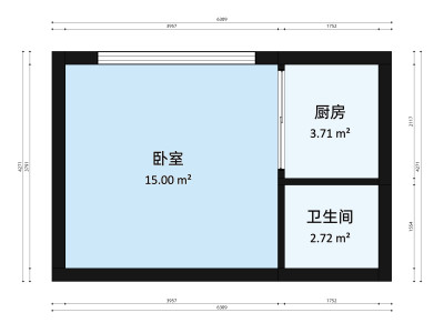 水润嘉园小区1室0厅户型图2