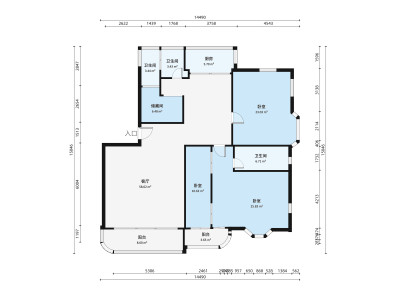 汇丰花园(三水)小区4室2厅户型图1