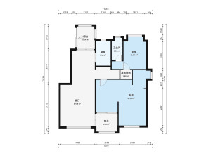 帝景豪庭东区2室2厅户型图1