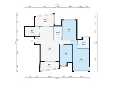 三水雅居乐花园小区3室1厅户型图2