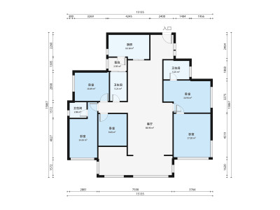 大东城一期小区2室2厅户型图1