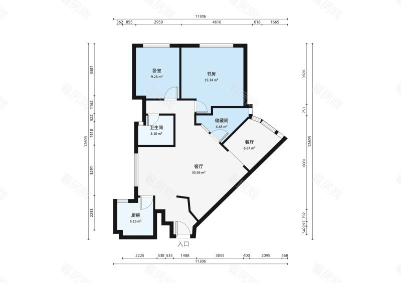 富华阁小区2室2厅户型图