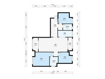 中海锦城小区3室2厅户型图4