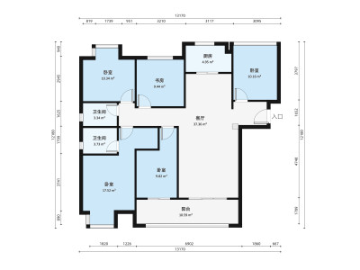 巨亿城小区5室1厅户型图3