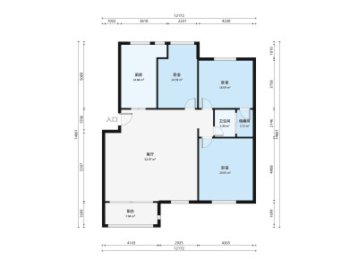亨达花园二期小区3室2厅户型图2