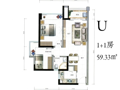 华发峰尚小区0室0厅户型图1