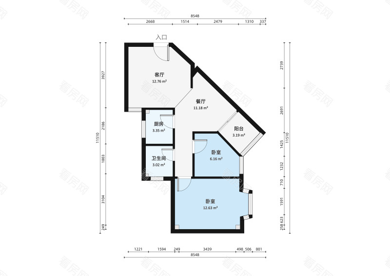 永怡花园北区小区2室2厅户型图6