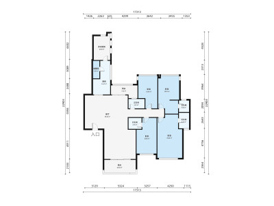 泷景六期小区5室2厅户型图1