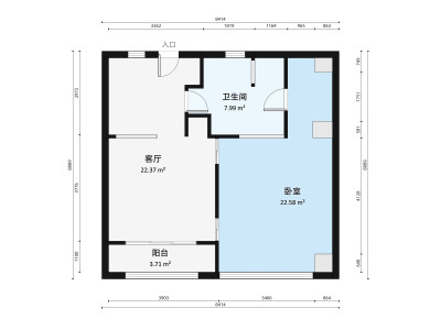 万科第五园五期小区1室1厅户型图1