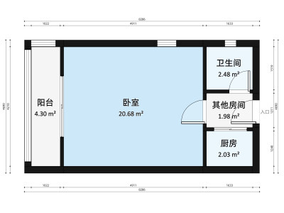 正邦岭秀城小区1室0厅户型图5