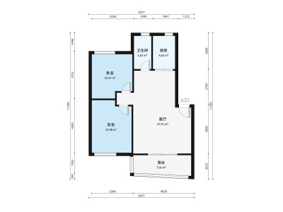 豪园小区小区2室2厅户型图1