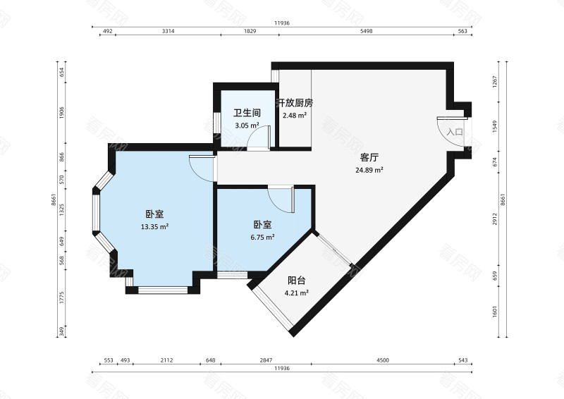 永怡花园北区小区2室2厅户型图7