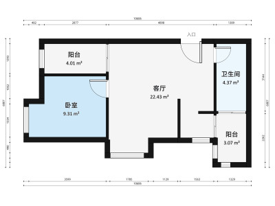 丽景名筑二期小区1室1厅户型图1