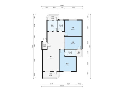 银湾东路小区3室2厅户型图2