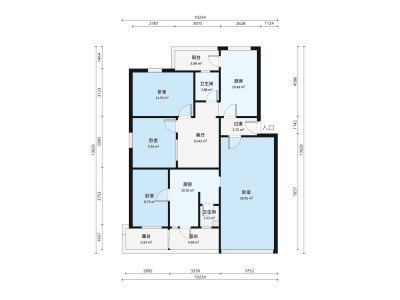 城市花园岐兴阁小区3室2厅户型图1