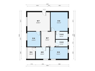 景信阁小区3室2厅户型图1