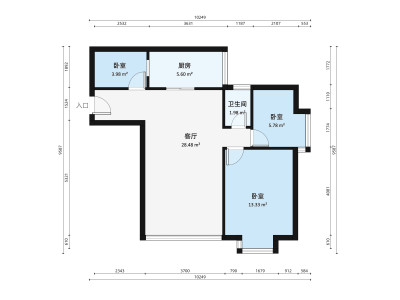 嘉意台小区2室2厅户型图1