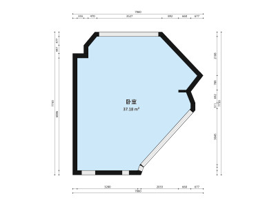 皇都广场小区1室0厅户型图3
