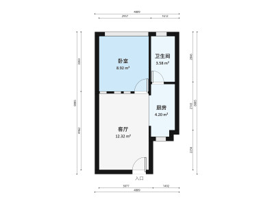 星海名城五期小区1室1厅户型图1