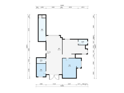 华发峰景湾小区2室2厅户型图1