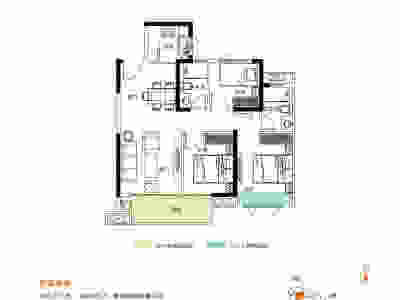 中海阳光玫瑰园小区0室0厅户型图1