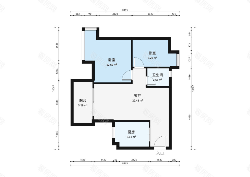 顺景蔷薇山庄四期小区2室1厅户型图