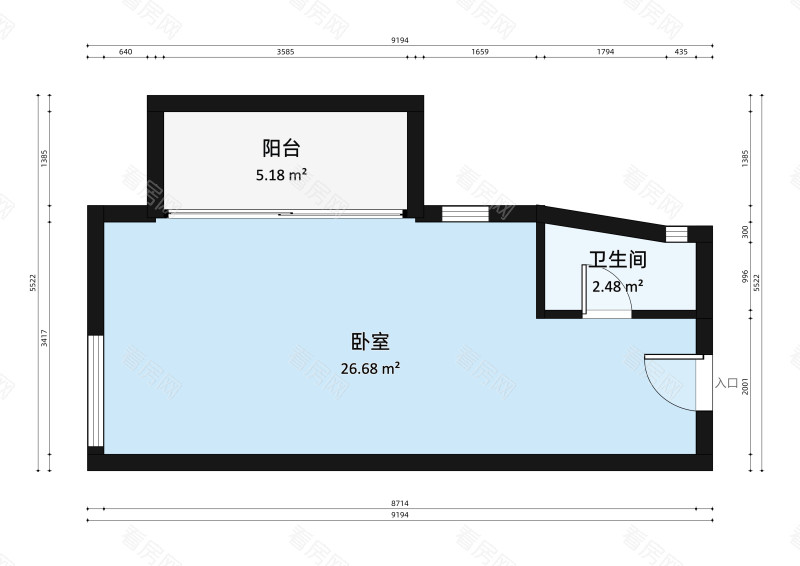 东尚新地小区1室1厅户型图2