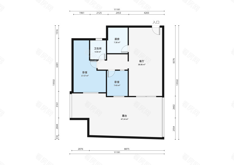 中山比华利山小区2室2厅户型图5