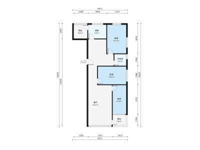 庆乐楼小区3室2厅户型图1