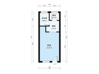 栖游记小区1室0厅户型图3