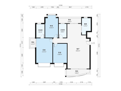 亚迪村小区3室2厅户型图2