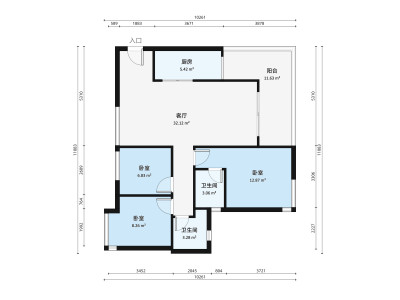 奥林匹克花园(三水)小区3室2厅户型图2