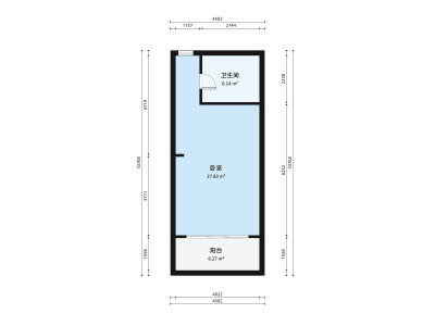佳兆业广场小区1室0厅户型图4