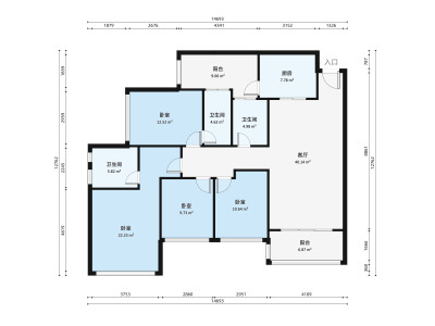 君御海城小区4室2厅户型图4