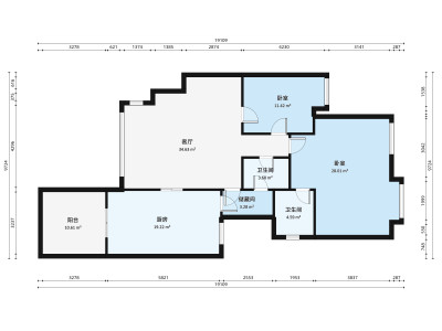 万科四季花城小区2室1厅户型图5