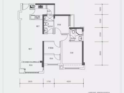 雅居乐融创三江府小区2室2厅2卫户型图1