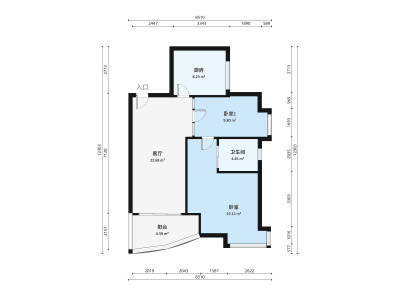 蔚蓝海岸二期小区1室1厅1卫户型图1