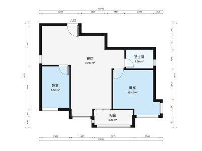 金石雅苑小区2室2厅户型图1