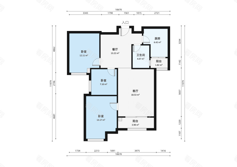 中海锦城小区3室2厅户型图11