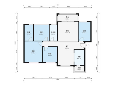 龙光天禧小区4室2厅户型图2