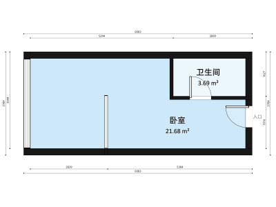 新湖公交住宅区小区1室0厅户型图1