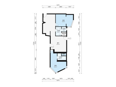 海湾花园西苑小区2室1厅户型图2