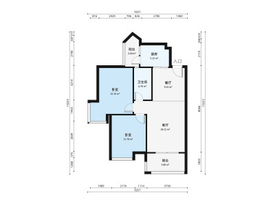 大信君汇湾小区2室2厅户型图1