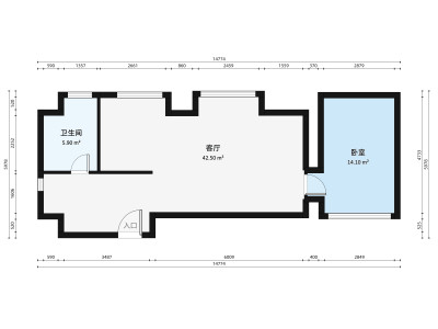 天朗海峰小区1室1厅户型图1
