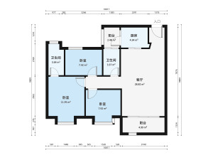 帝景豪庭西区3室2厅户型图7