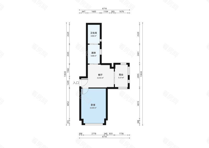 雅居乐佰利山小区1室1厅户型图
