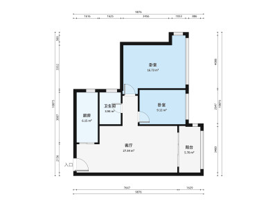 华发又一城二三四六八期小区2室1厅户型图5